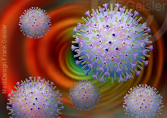 Viren Infektion durch Coronavirus CoV-2, Erkrankung COVID-19